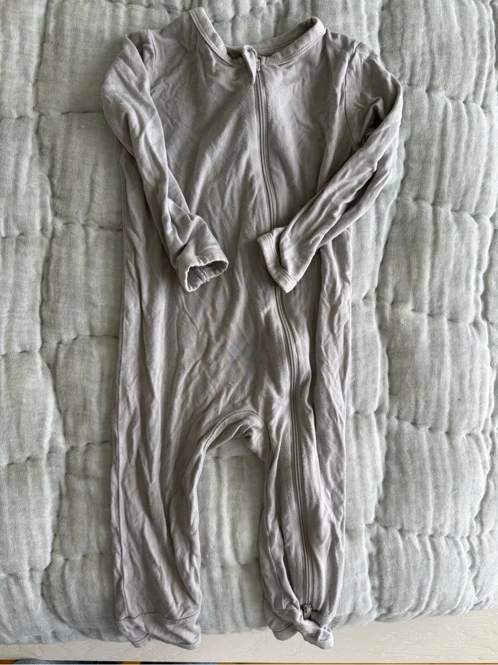 Kyte BABY Taupe Zip Front Footless One-Piece